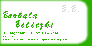borbala biliczki business card
